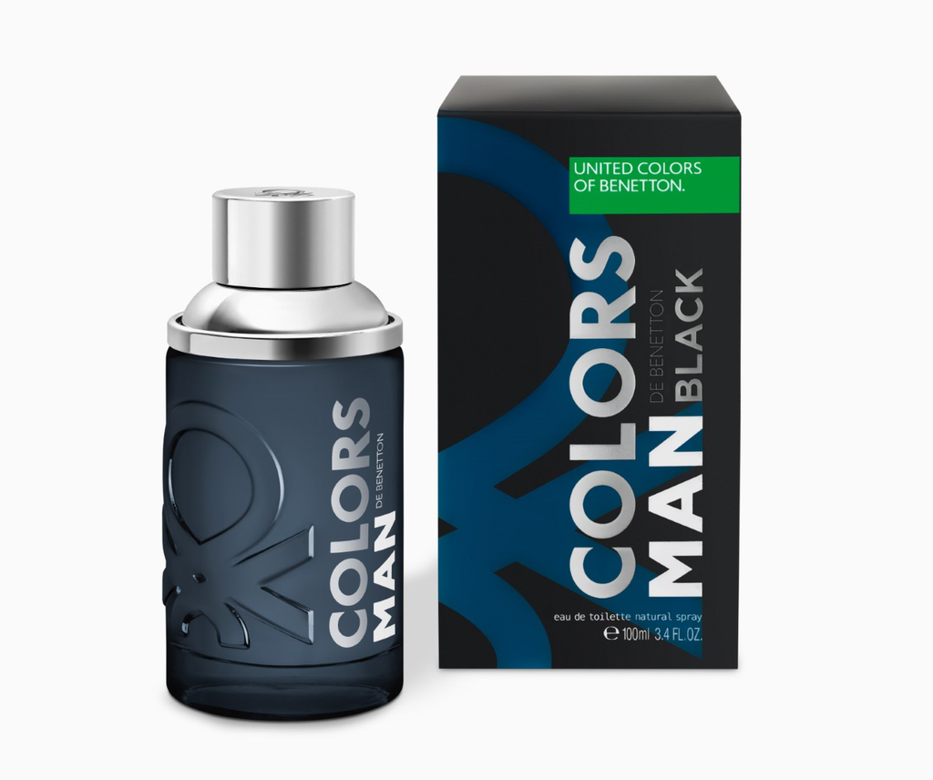Colors Black for Men comprises a rich diversity of essences and harmonious. The refreshing citrus in contrast to the spices in the top notes, a heart of aromatic soft woods and elegant leather, ending with a background of exotic wood, amber and musk. An elegant and modern design.