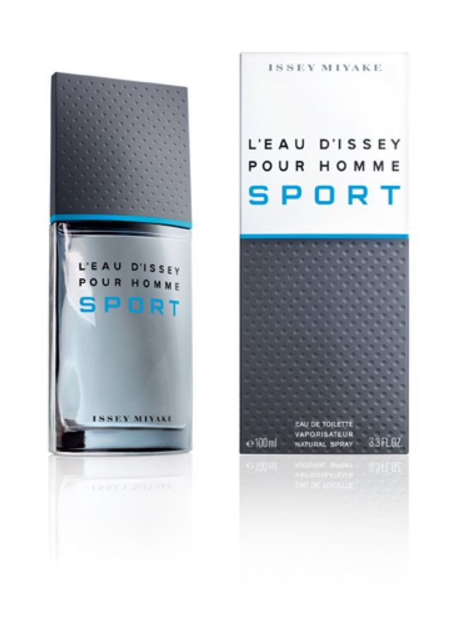 L'Eau d'Issey Pour Homme Sport expresses the pure emotions and values that sport conveys: self-achievement, precision, control, speed and freshness.  A new fragrance of crisp freshness and energy, like a deep breath at the top of a mountain peak.